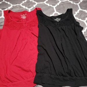 Bundle! Black and red tank tops